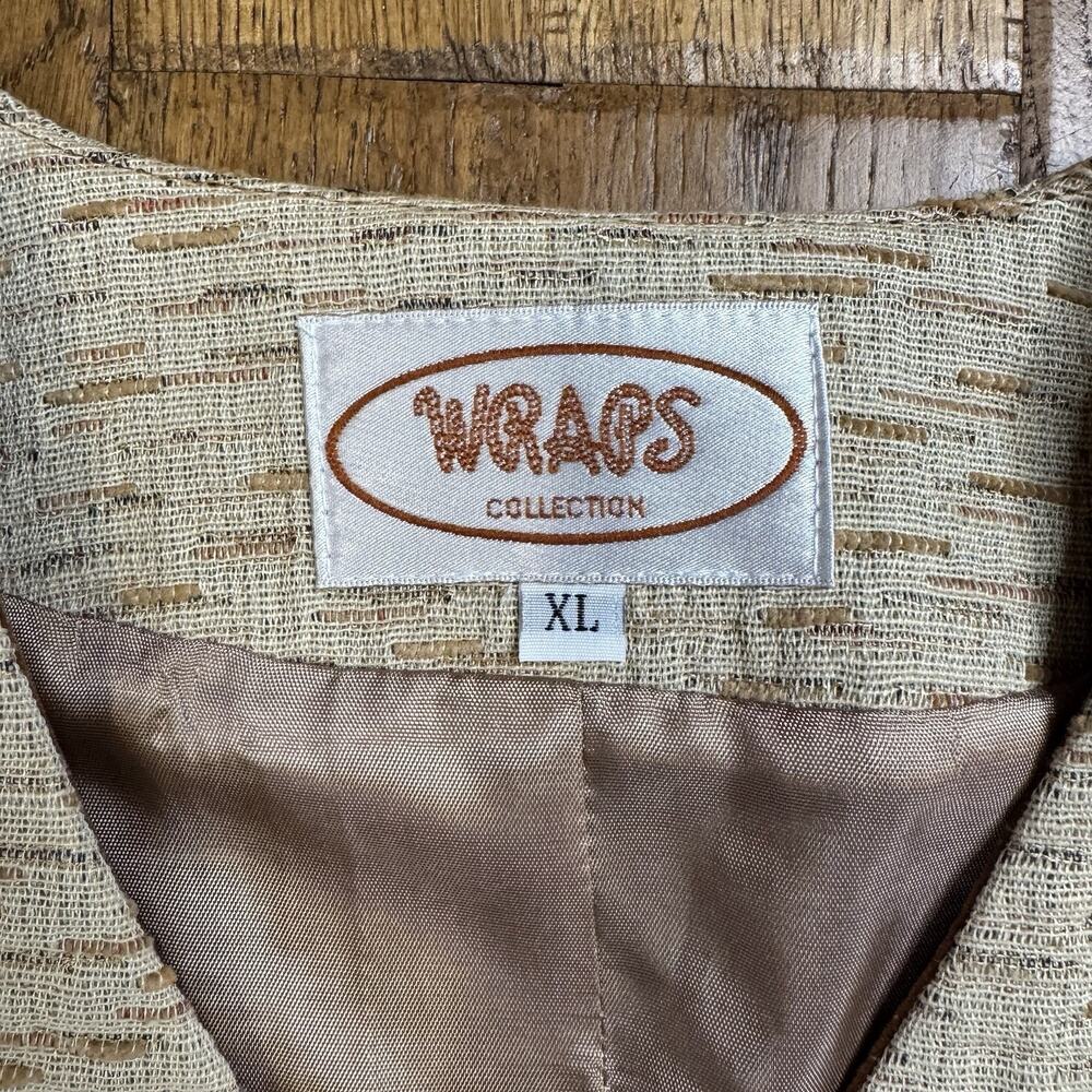 Vintage 80s Wraps Collection Jacket Blazer Tapestry Womens XL Safari Animals - Picture 2 of 6